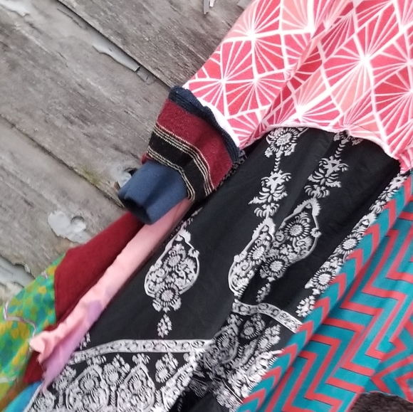 Boho Patchwork Lightweight SweaterJacket Upcycled - Picture 4 of 8